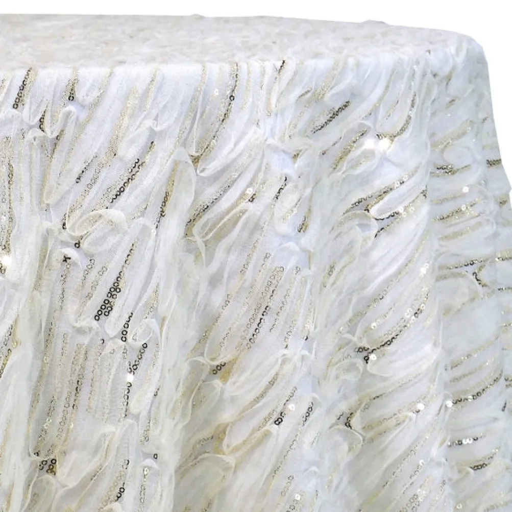Brilliant Sheer Sequins Table Linen in Ivory