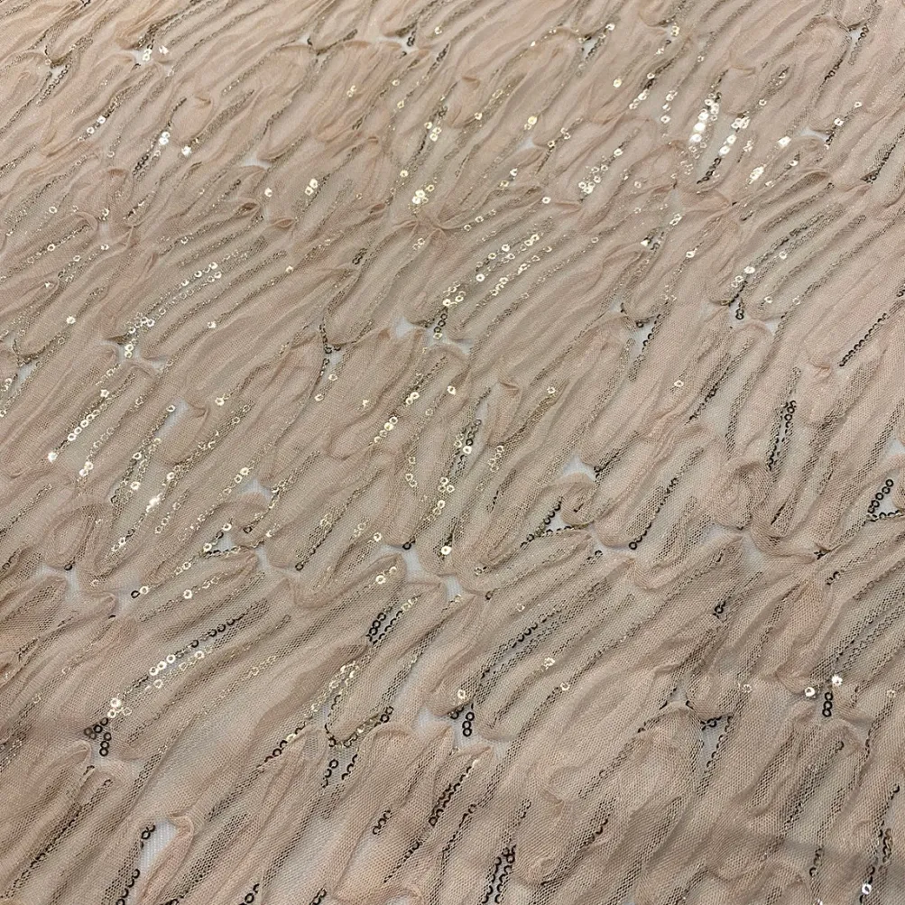Brilliant Sheer Sequins Table Linen in Champagne