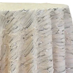 Brilliant Sheer Sequins Table Linen in Champagne