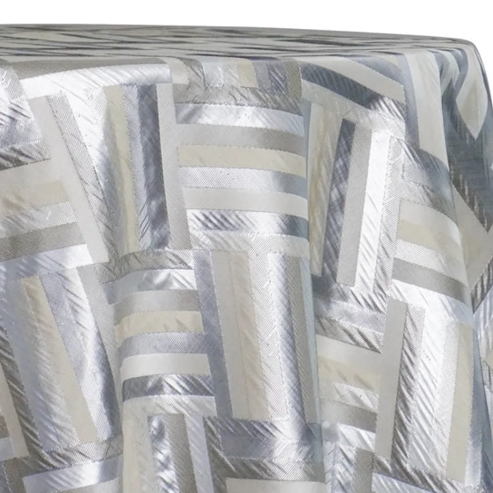 Broadway Jacquard (Reversible) Table Linen in Silver