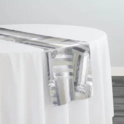 Broadway Jacquard (Reversible) Table Runner in Silver