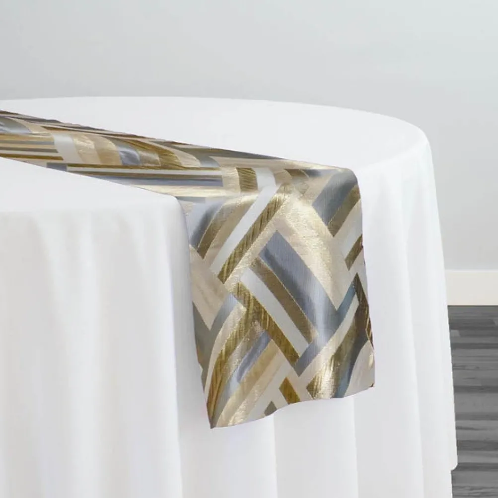 Broadway Jacquard (Reversible) Table Runner in Gold