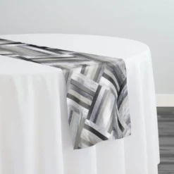Broadway Jacquard (Reversible) Table Runner in Black