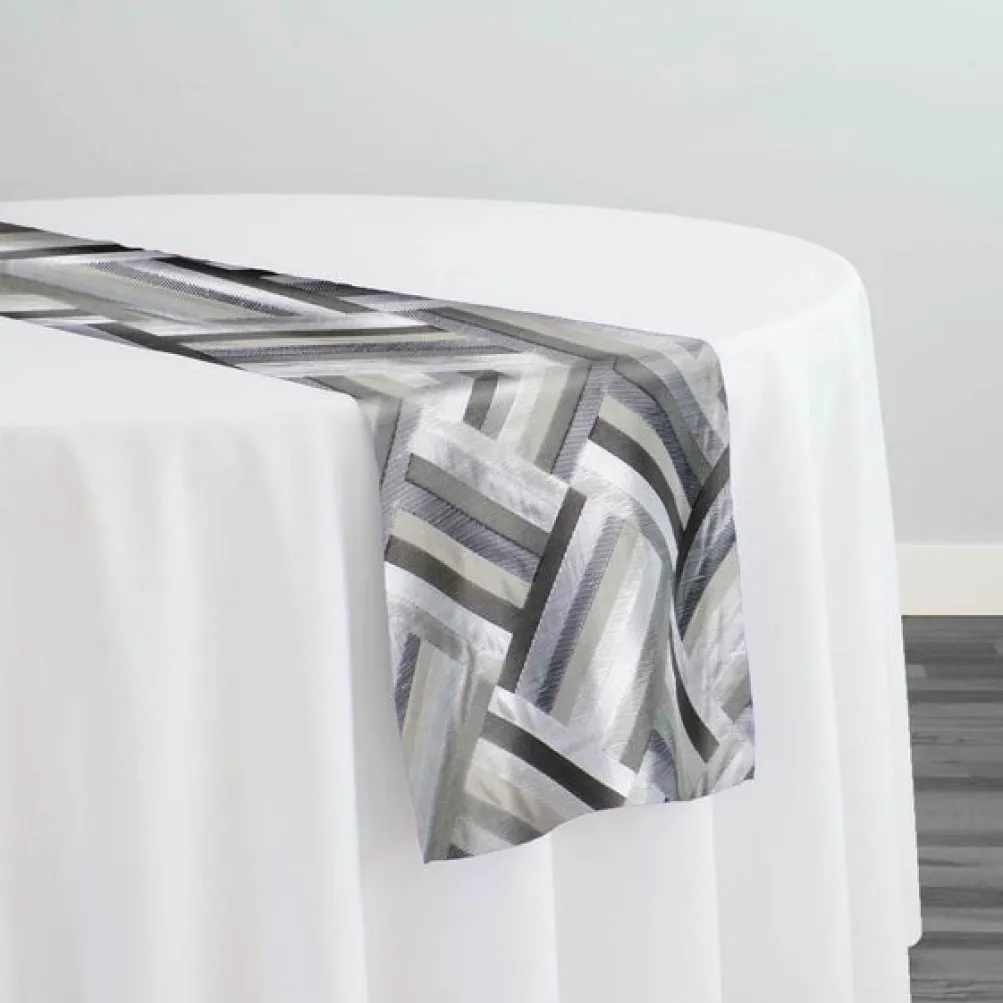 Broadway Jacquard (Reversible) Table Runner in Black