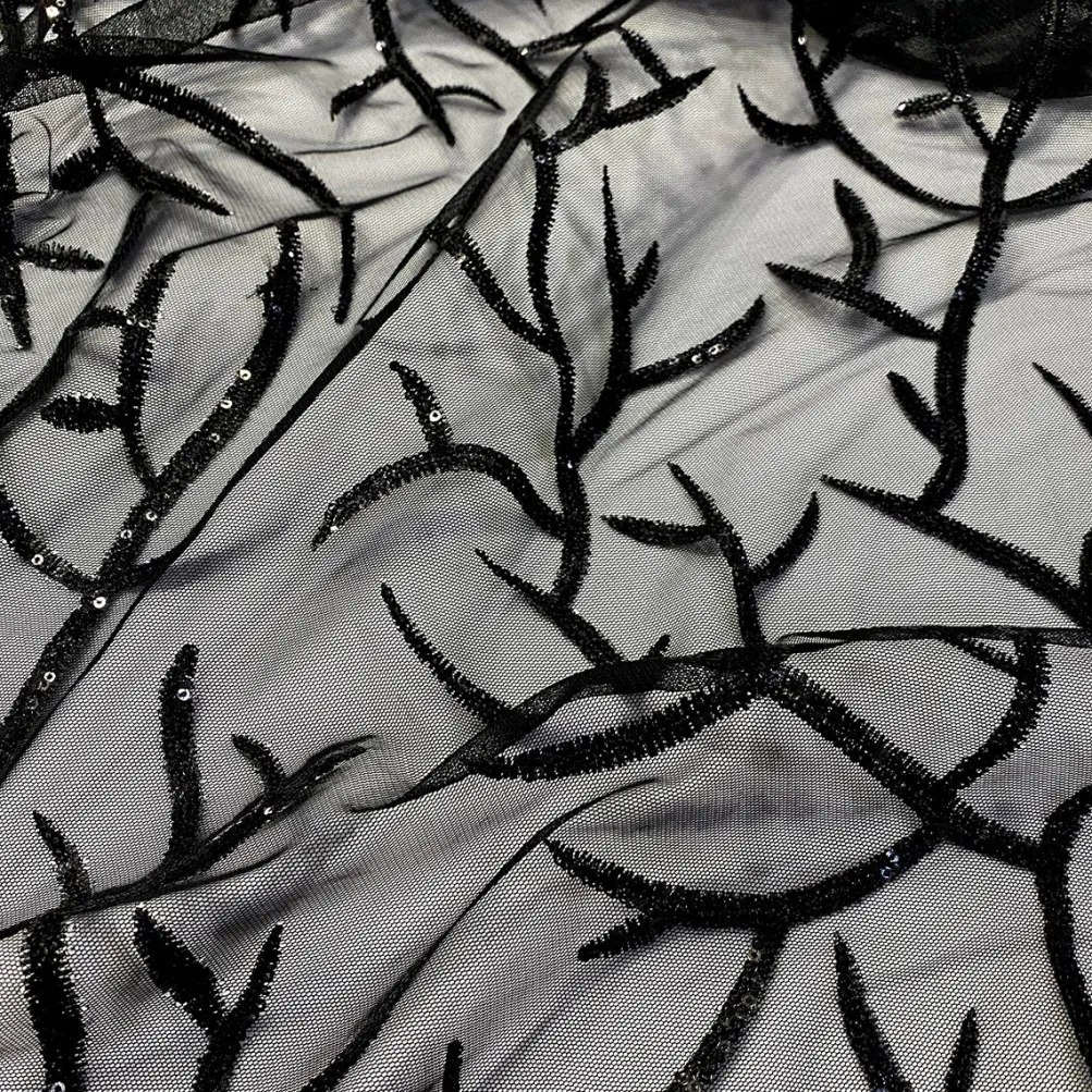 Brooks Sequins Table Linen in Black