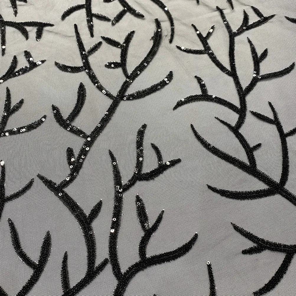 Brooks Sequins Table Linen in Black