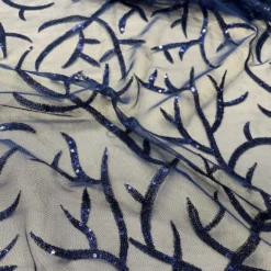 Brooks Sequins Table Linen in Navy