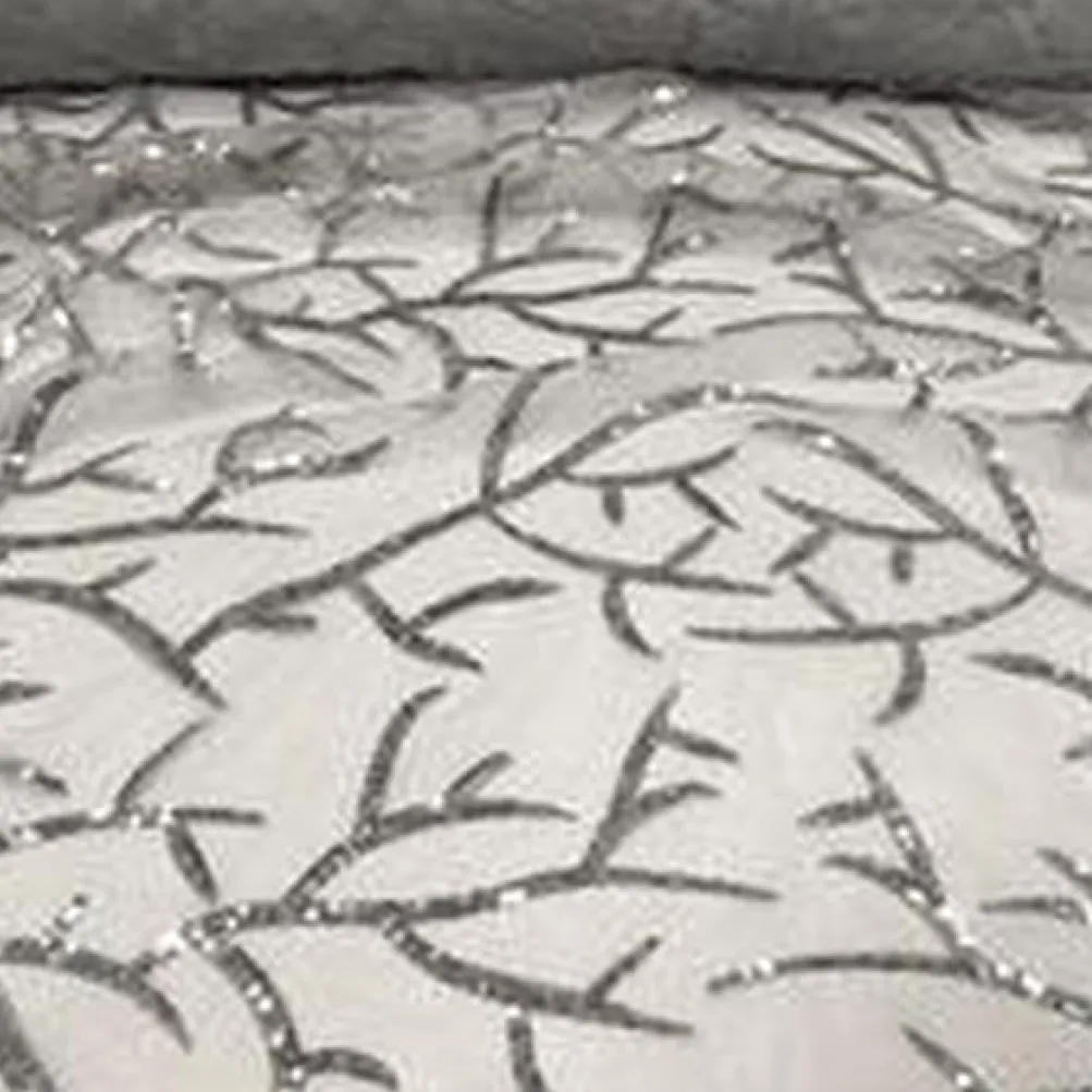Brooks Sequins Table Linen in Silver and Silver