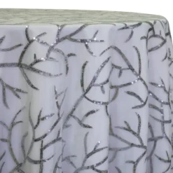 Brooks Sequins Table Linen in Silver and Silver