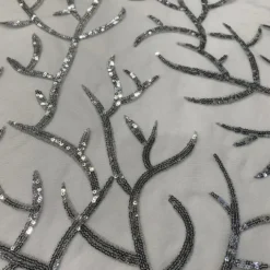 Brooks Sequins Table Linen in Charcoal