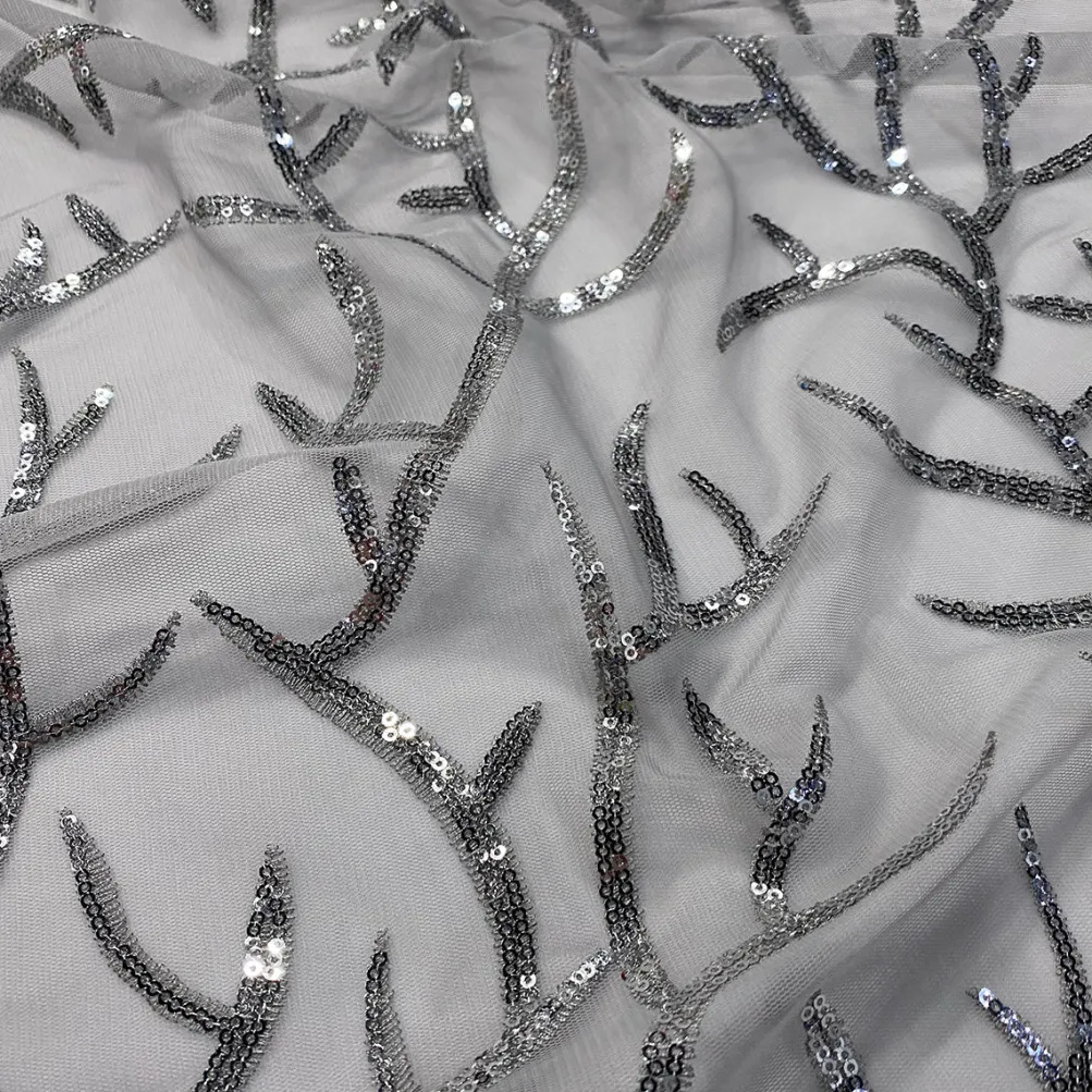 Brooks Sequins Table Linen in Charcoal