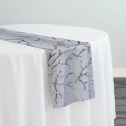 Brooks Sequins Table Runner in Silver and White
