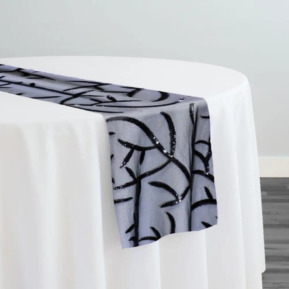 Brooks Sequins Table Runner in Black