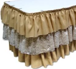 Burlap and Lace Combo - Table Skirt (No Topper)