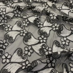 Butterfly Lace Table Linen in Black