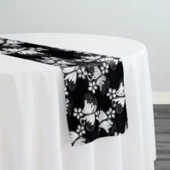 Butterfly Lace Table Runner in Black