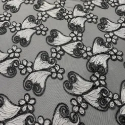 Butterfly Lace Table Runner in Black