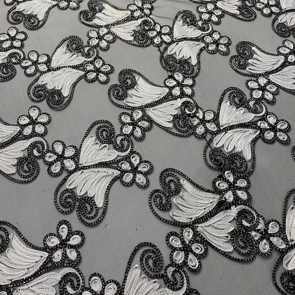 Butterfly Lace Table Runner in Black