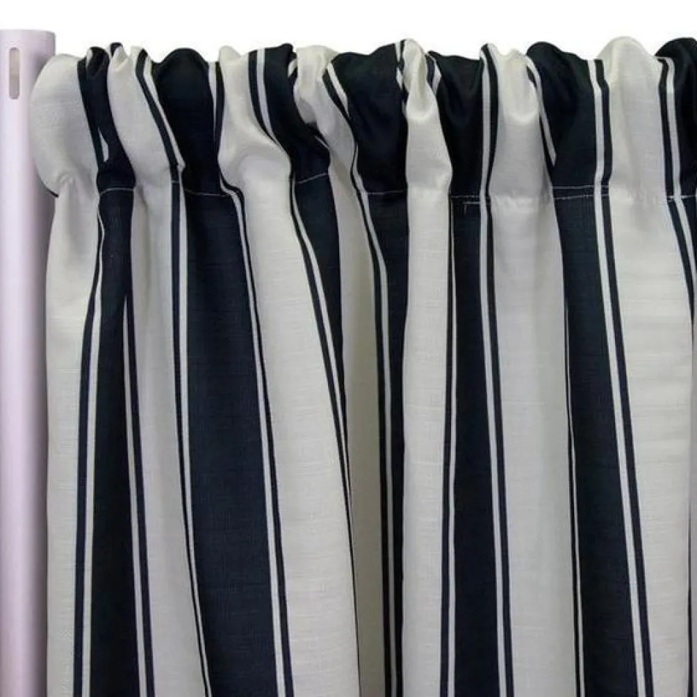 Cabana Stripe (Slub Print) Drapery Panels (58" Wide) / 9 Print