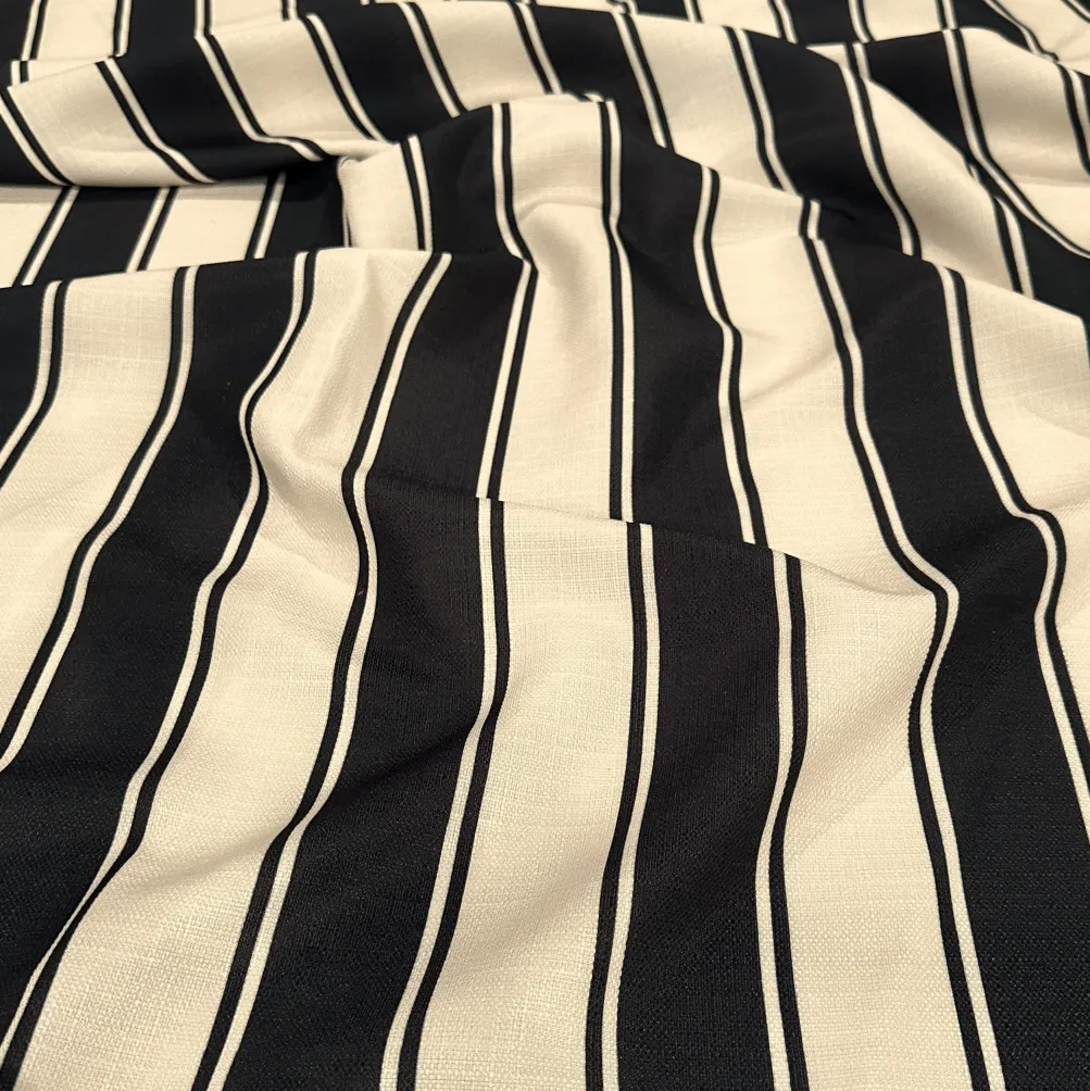 Cabana Stripe (Slub Print) Drapery Panels (58" Wide) / 9 Print