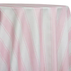 Cabana Stripe (Slub Print) Table Linen in Pink / White