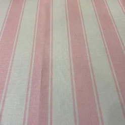 Cabana Stripe (Slub Print) Table Linen in Pink / White