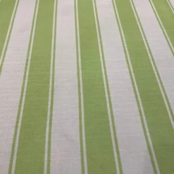 Cabana Stripe (Slub Print) Table Runner in Green / White