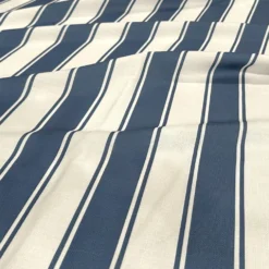 Cabana Stripe (Slub Print) Table Runner in Navy / White
