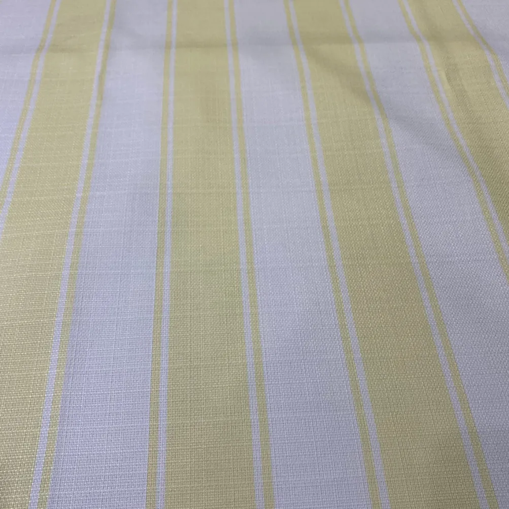 Cabana Stripe (Slub Print) Table Linen in Yellow / White