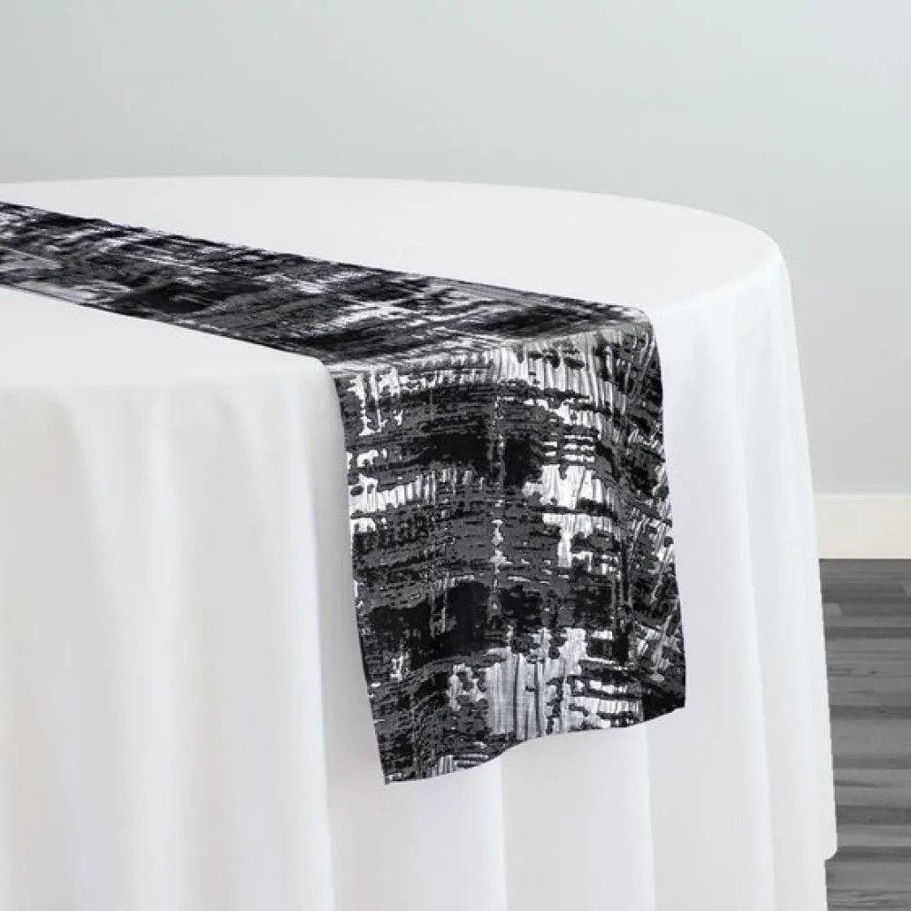 Calypso Jacquard (Reversible) Table Runner in Black