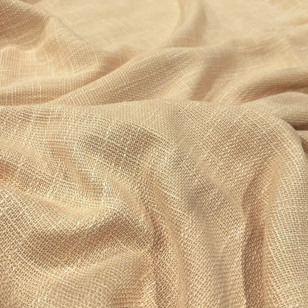 Capri Slub Linen Table Linen in Champagne