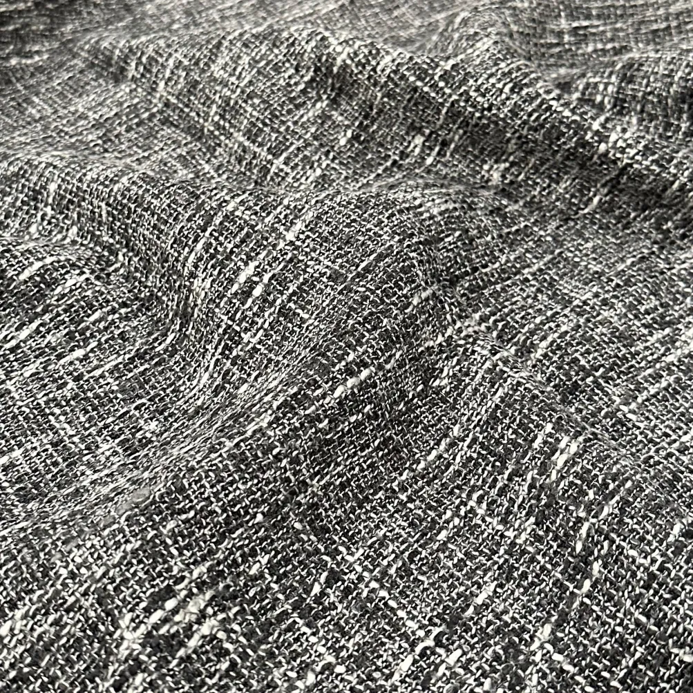 Capri Slub Linen Table Linen in Charcoal