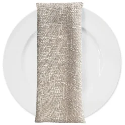 Capri Slub Linen Table Napkin in Taupe