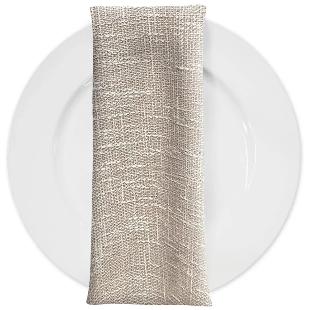 Capri Slub Linen Table Napkin in Taupe