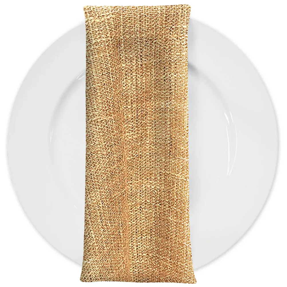 Capri Slub Linen Table Napkin in Lt Gold