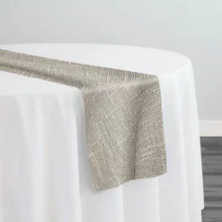 Capri Slub Linen Table Runner in Silver