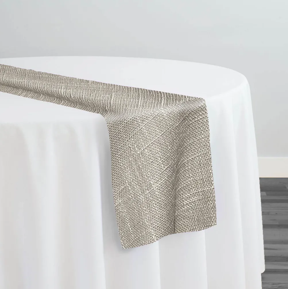 Capri Slub Linen Table Runner in Silver