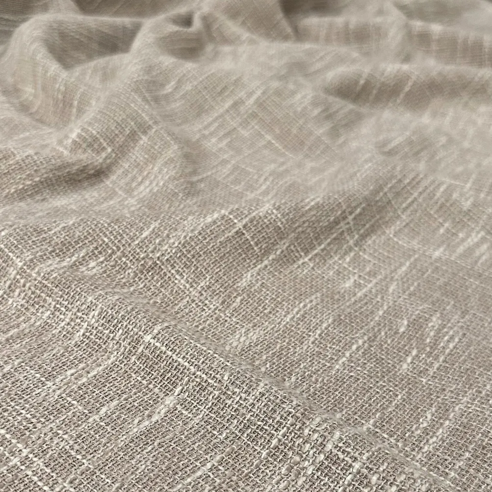 Capri Slub Linen Table Runner in Taupe
