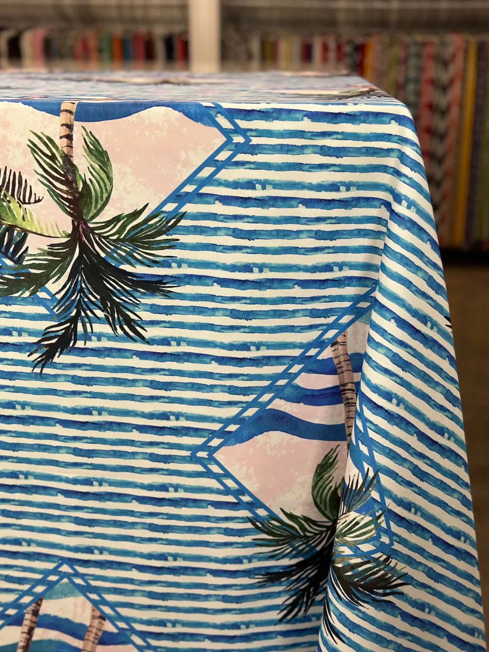 Caribbean Blues (Poly Print) Table Linen