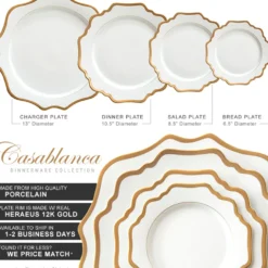 Casablanca Porcelain Collection in White/Gold