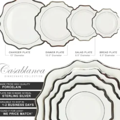 Casablanca Porcelain Collection in White/Silver