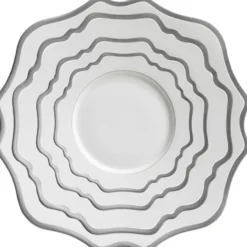Casablanca Porcelain Collection in White/Silver
