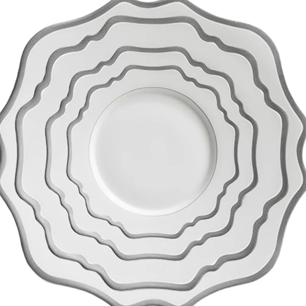 Casablanca Porcelain Collection in White/Silver