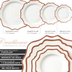 Casablanca Porcelain Collection in White/Rose Gold