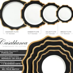 Casablanca Porcelain Collection in Black/Gold