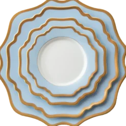 Casablanca Porcelain Collection in Baby Blue/Gold
