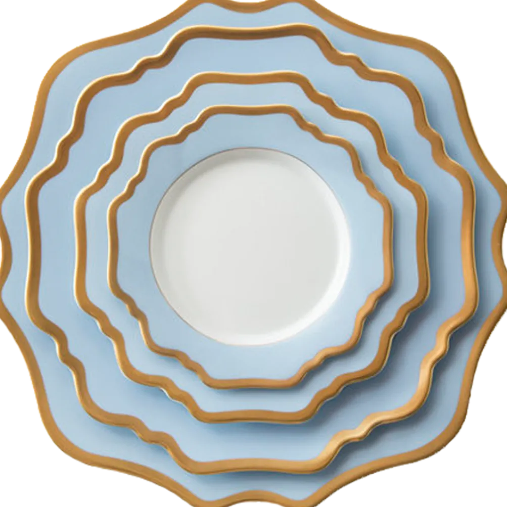 Casablanca Porcelain Collection in Baby Blue/Gold