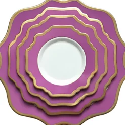 Casablanca Porcelain Collection in Berry/Gold