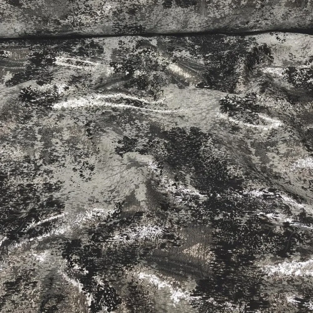 Cascade Jacquard Table Linen in Black and Silver