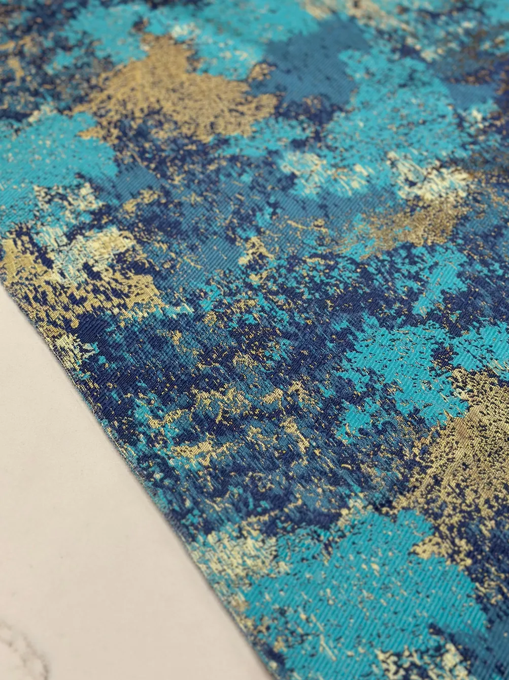Cascade Jacquard Table Linen in Turquoise